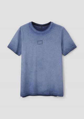 s.Oliver Baumwollshirt mit leichtem Farbverlauf - navy s.Oliver Baumwollshirt mit leichtem Farbverlauf - navy