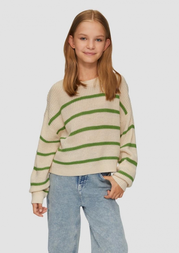 s.Oliver Geringelter Strickpullover - helles sand s.Oliver Geringelter Strickpullover - helles sand