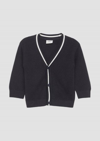 s.Oliver Festliche Baumwollmix-Strickjacke mit V-Ausschnitt - navy s.Oliver Festliche Baumwollmix-Strickjacke mit V-Ausschnitt - navy