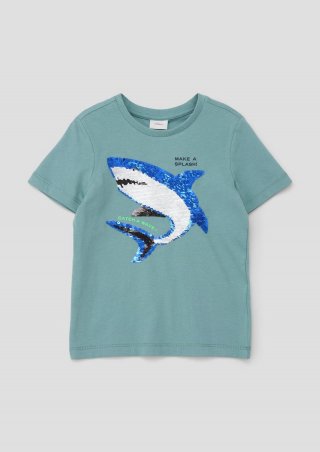 s.Oliver T-Shirt mit Wendepailletten - minze s.Oliver T-Shirt mit Wendepailletten - minze