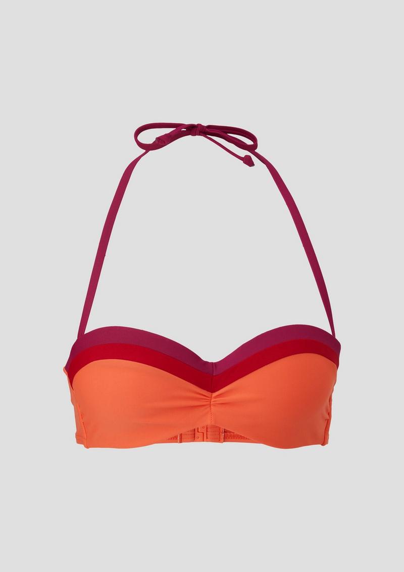 s.Oliver Neckholder-Bikini-Top in Colour-Blocking-Optik - orange