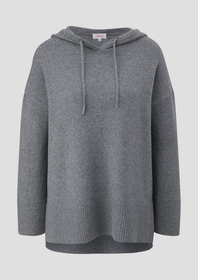 s.Oliver Strickpullover mit verlängertem Rückensaum - graphit