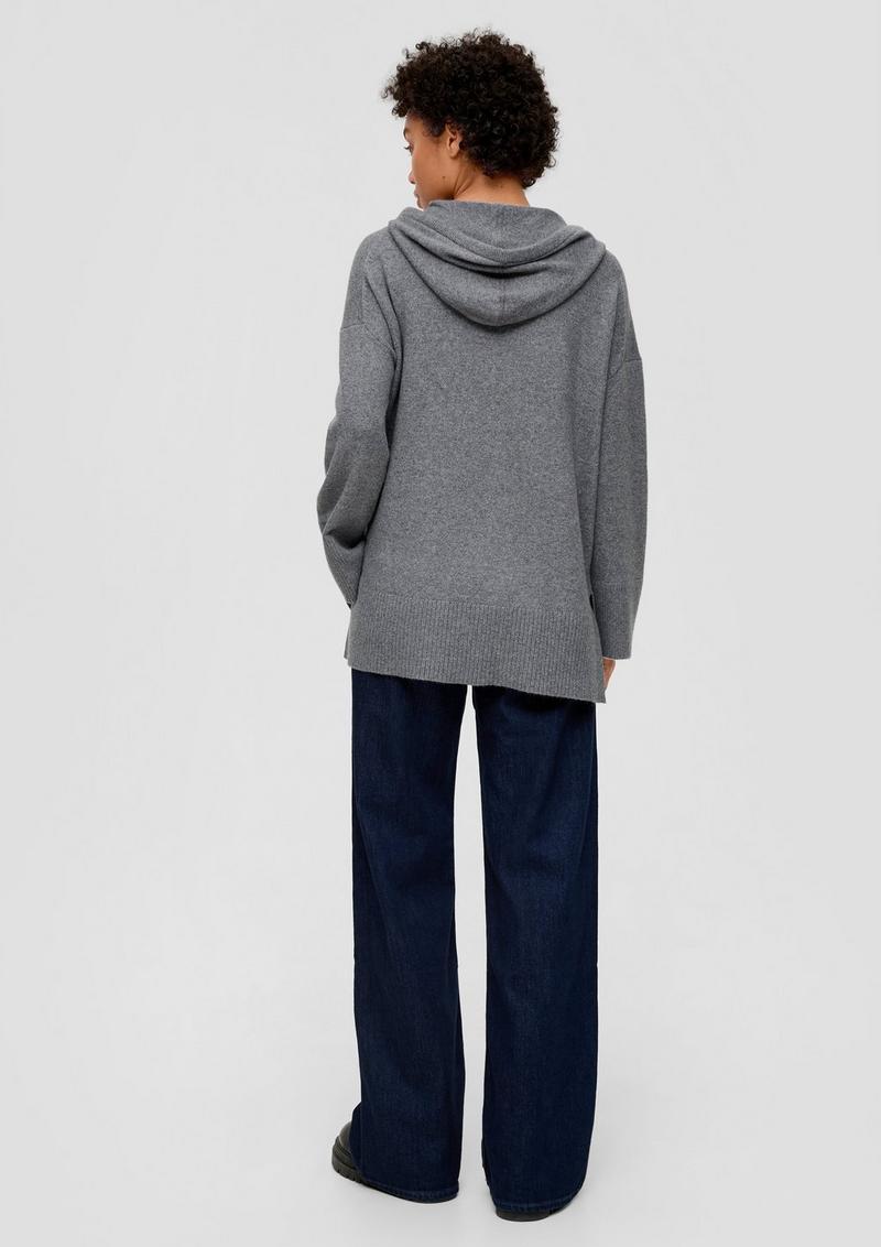 s.Oliver Strickpullover mit verlängertem Rückensaum - graphit
