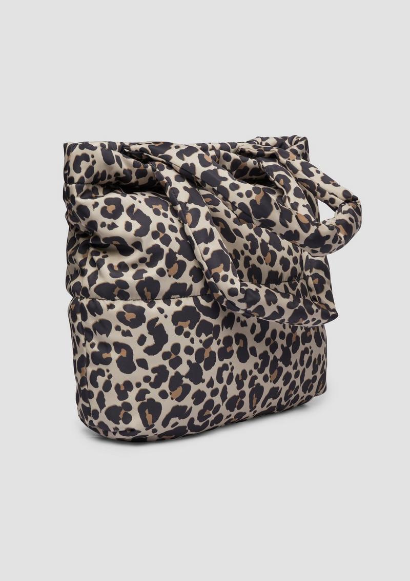 s.Oliver Shopper mit Leo-Muster - helles beige