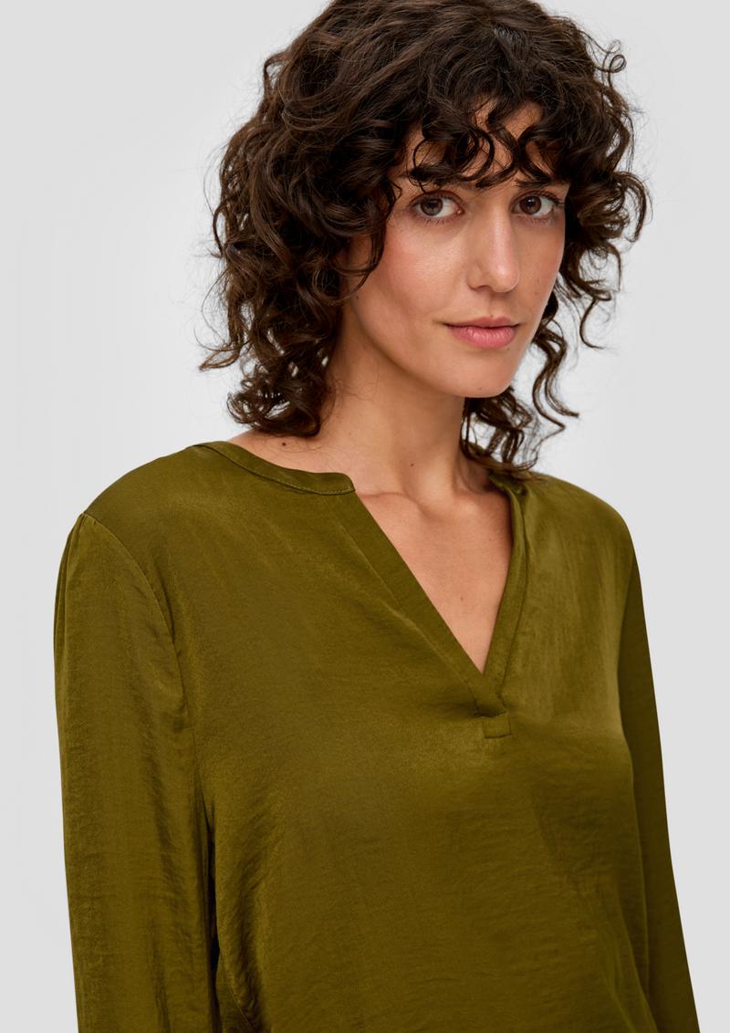 s.Oliver Bluse mit V-Ausschnitt - guacamole