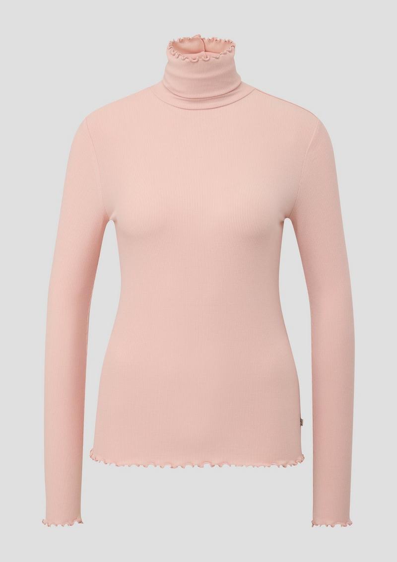 s.Oliver Geripptes Longsleeve aus Modalmix - pfirsich