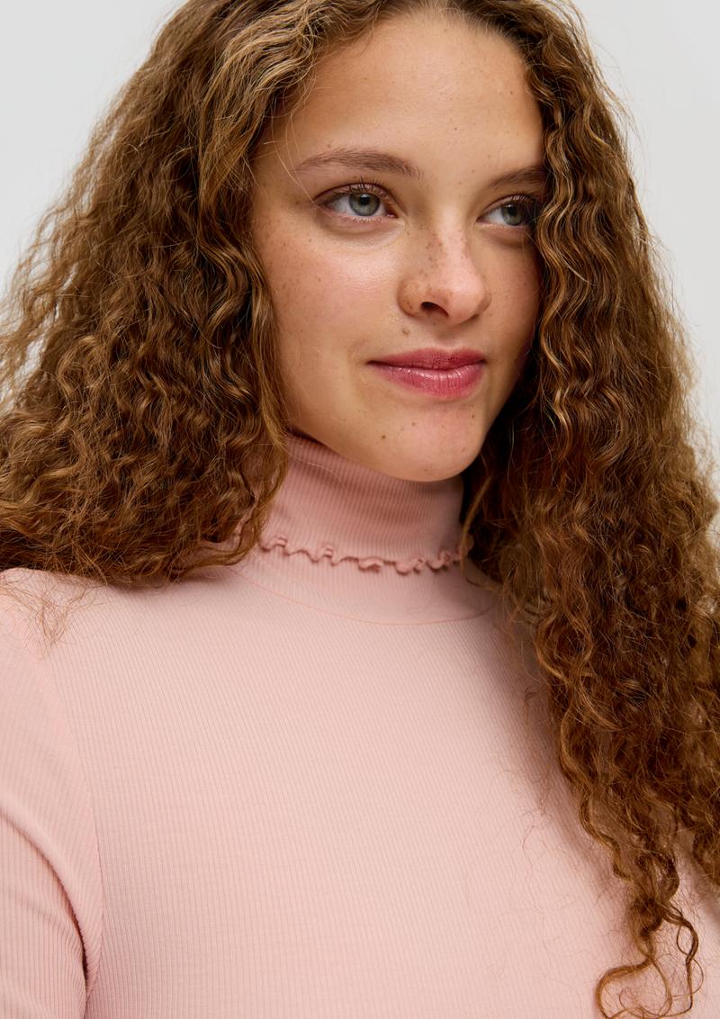 s.Oliver Geripptes Longsleeve aus Modalmix - pfirsich