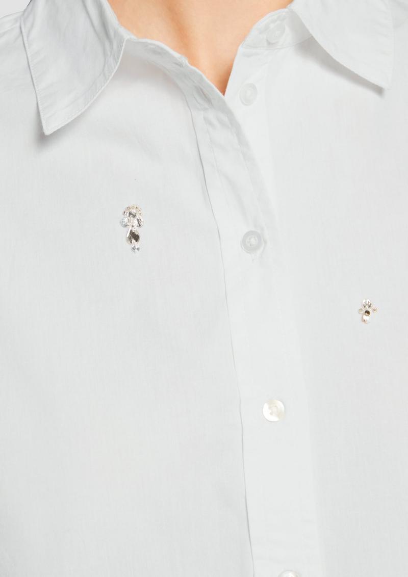 s.Oliver Baumwollbluse mit Schmucksteinen - weiß