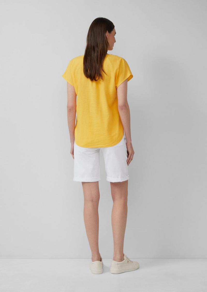 s.Oliver Ärmellose Bluse aus Leinenmix im Relaxed Fit - zitrone