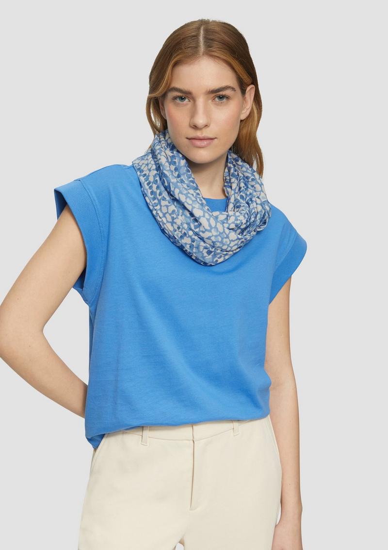 s.Oliver Loop-Schal aus Viskose mit All-over-Print - royalblau