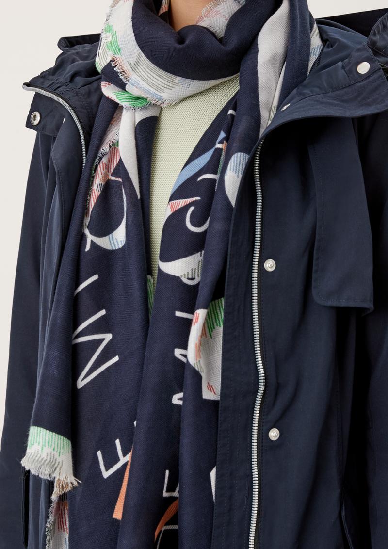 s.Oliver Tuch mit Letter-Print - navy