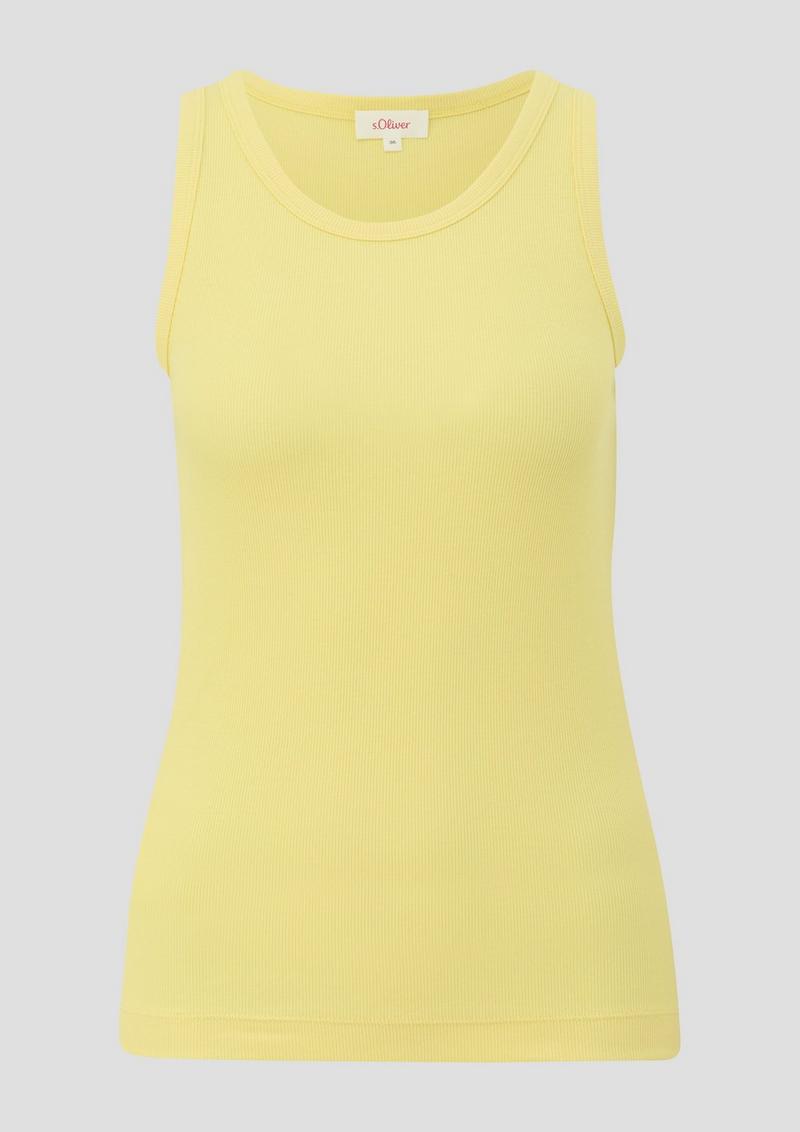 s.Oliver Elastisches Tanktop im Slim Fit - hellgelb
