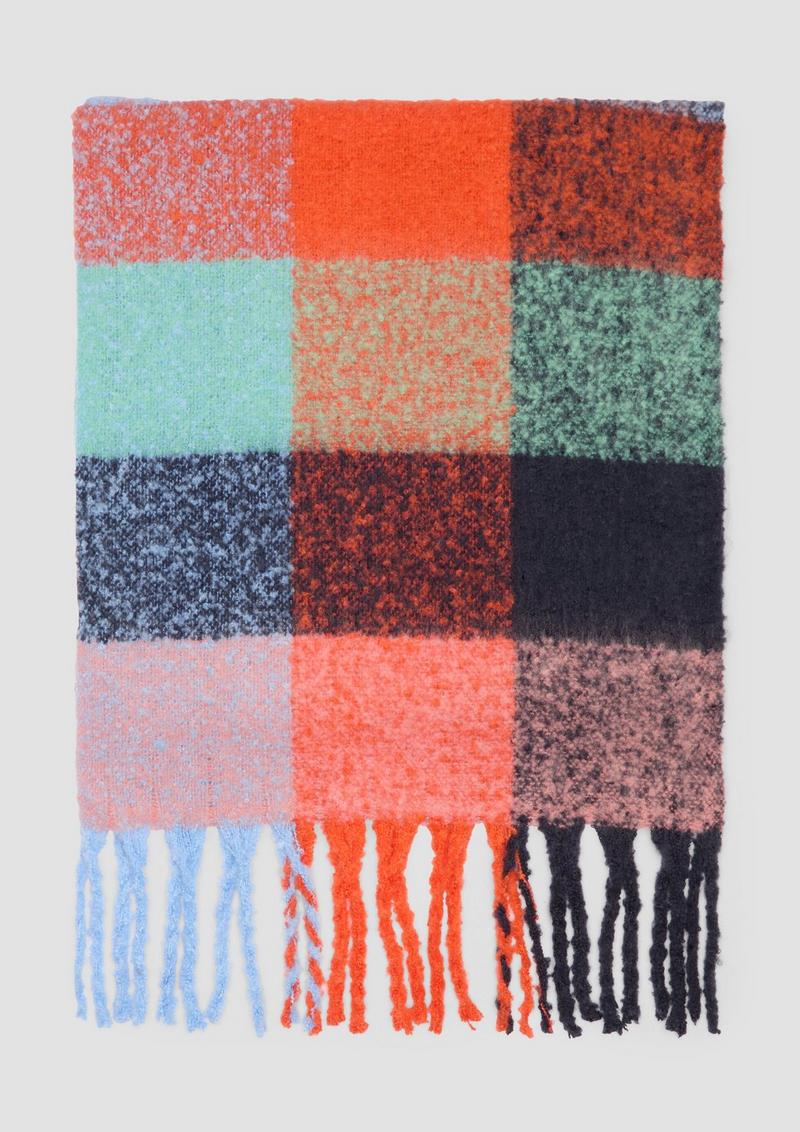 s.Oliver Gemusterter Fransenschal - orange