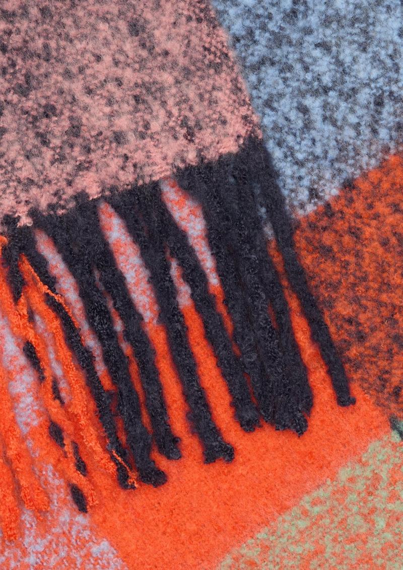 s.Oliver Gemusterter Fransenschal - orange