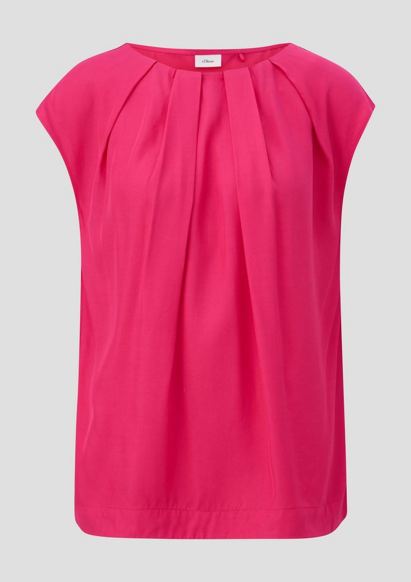 s.Oliver Blusentop mit Falten-Detail - pink