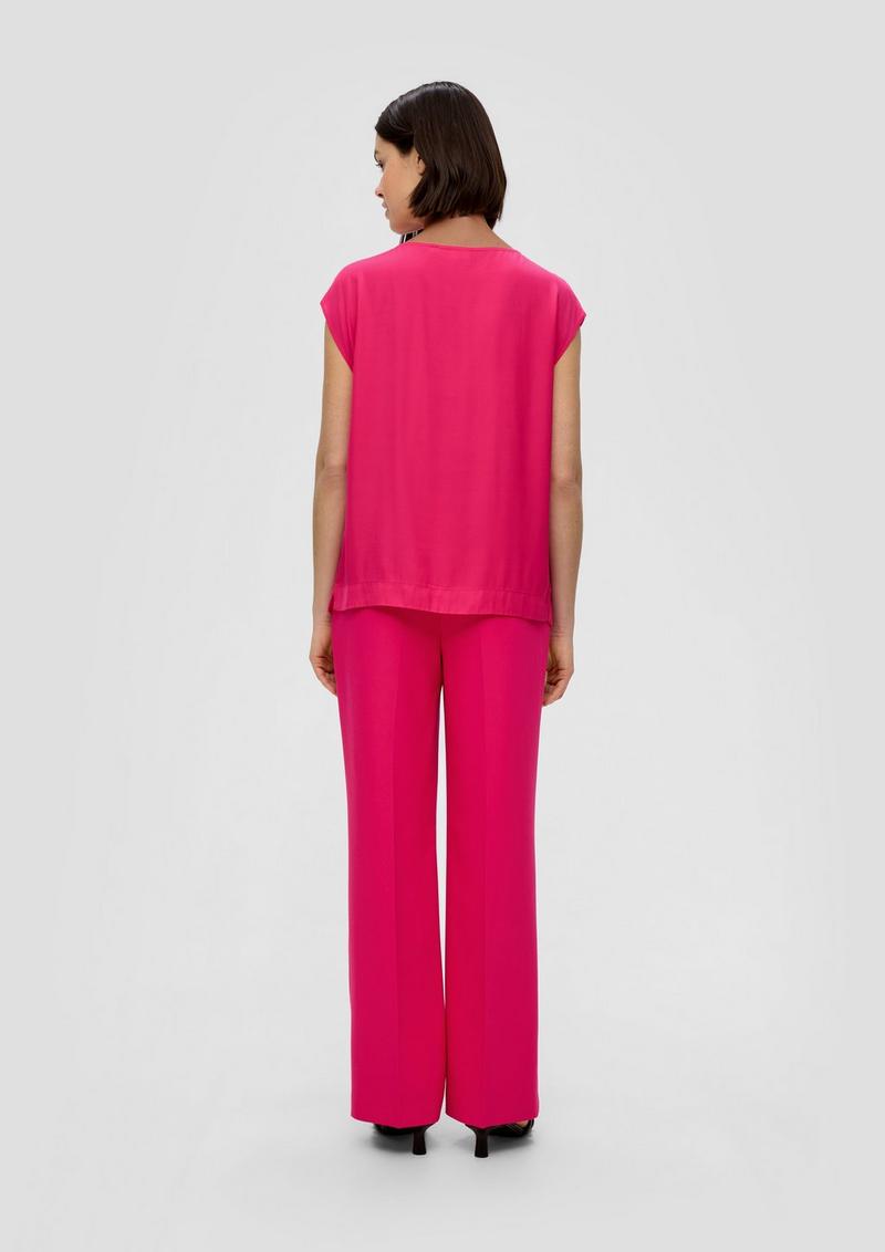 s.Oliver Blusentop mit Falten-Detail - pink