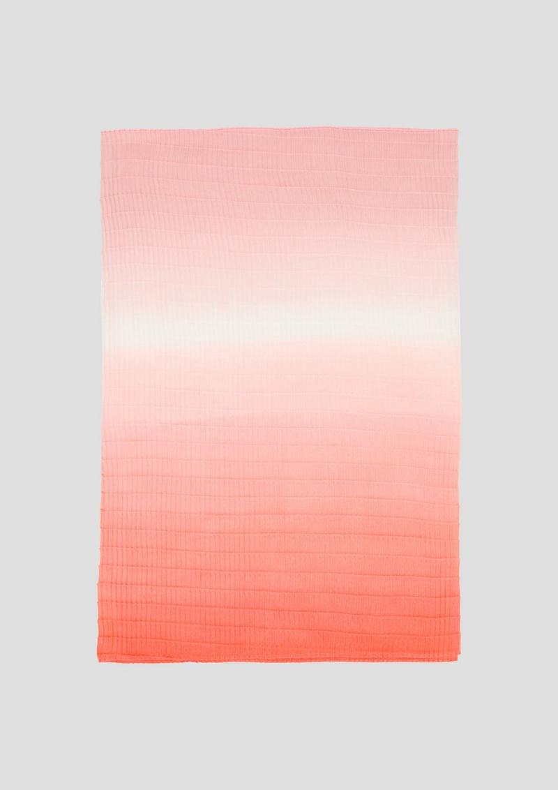 s.Oliver Plissierter Schal mit All-over-Muster - hellorange