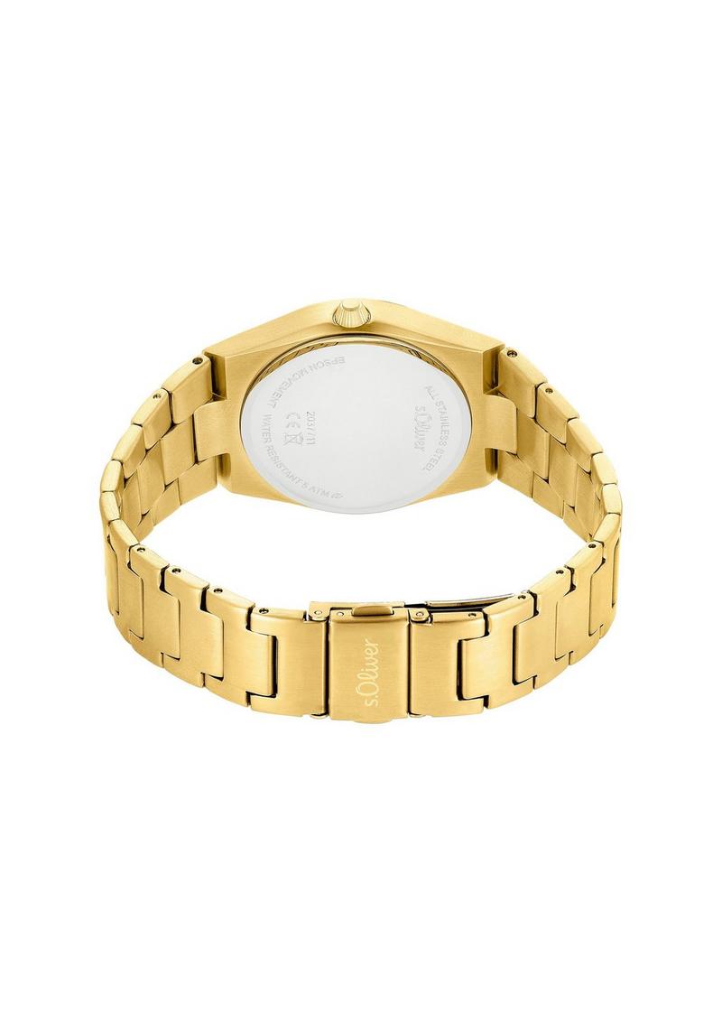 s.Oliver Goldene Edelstahl-Armbanduhr - gold