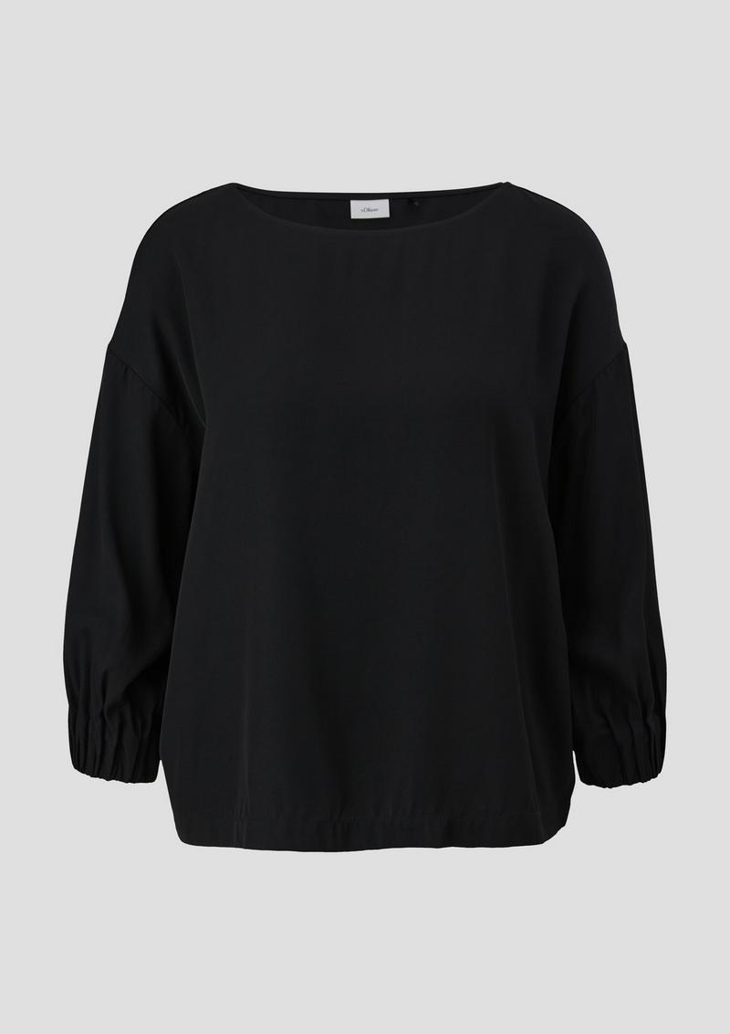 s.Oliver Locker geschnittene Bluse mit 3/4-Arm - schwarz