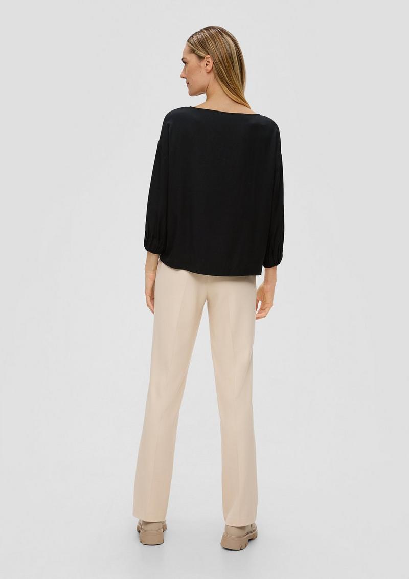 s.Oliver Locker geschnittene Bluse mit 3/4-Arm - schwarz