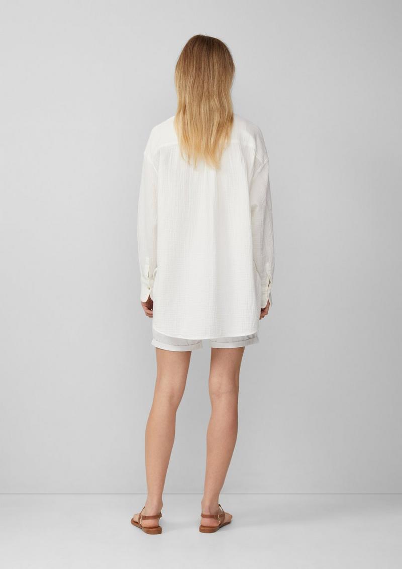 s.Oliver Oversized Bluse aus Musselin - creme