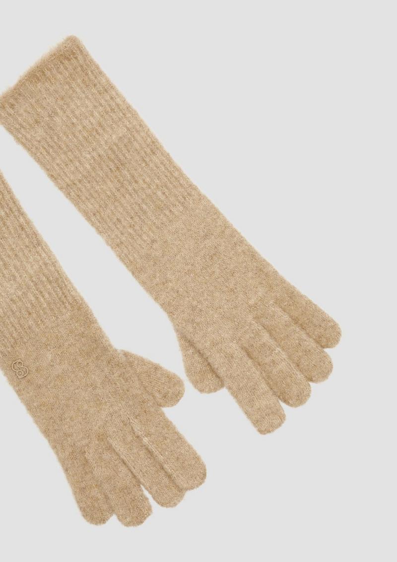s.Oliver Strickhandschuhe aus Wollmix - hellbraun