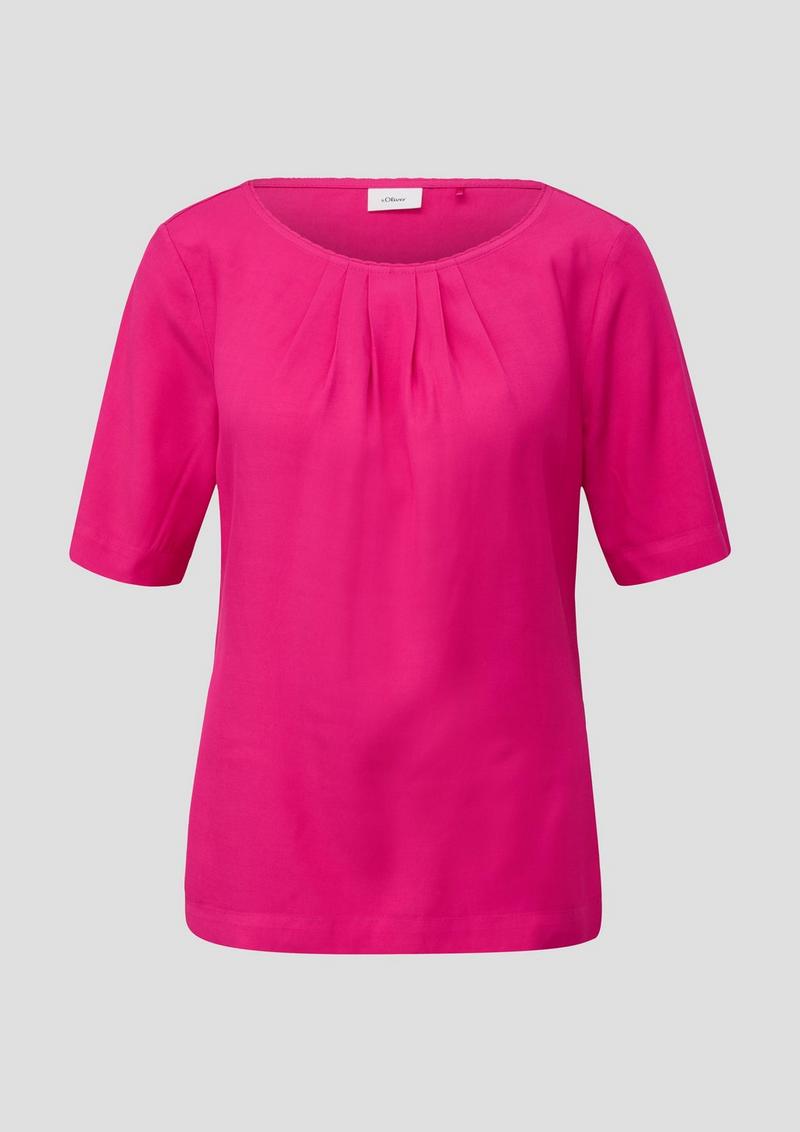 s.Oliver Twillbluse aus Viskose - pink