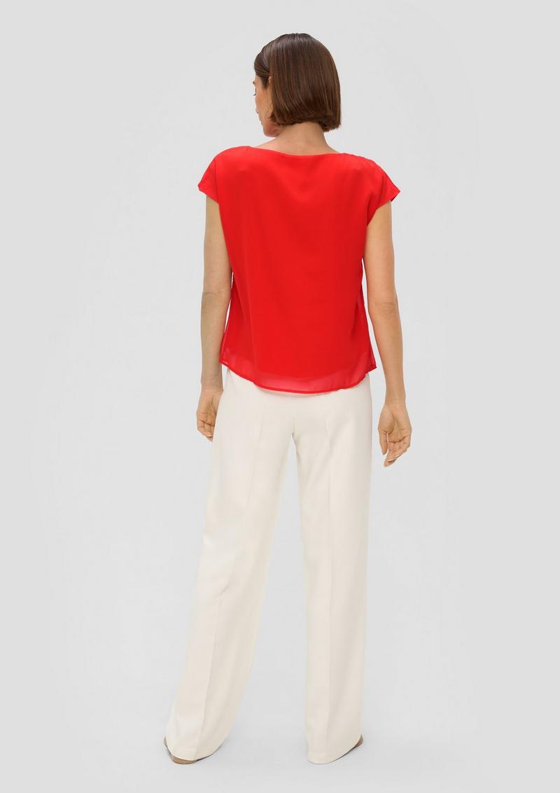 s.Oliver Chiffonbluse mit Raffung - preiselbeere