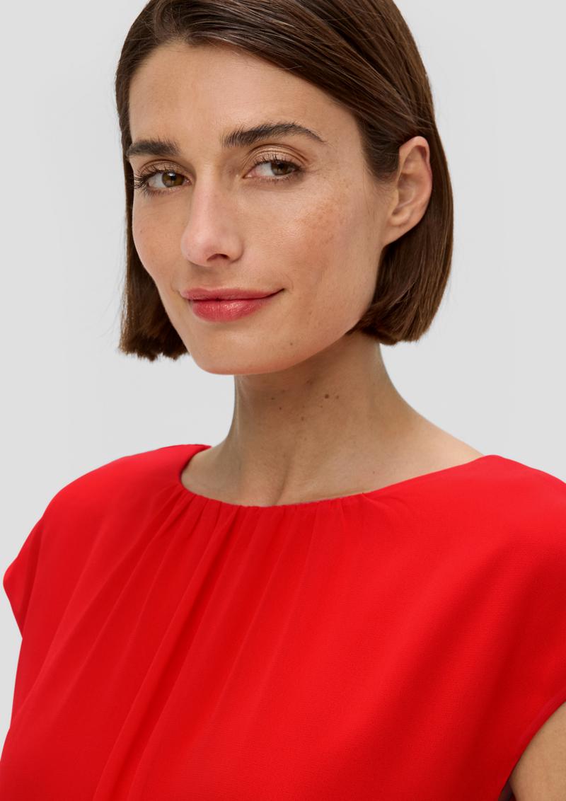 s.Oliver Chiffonbluse mit Raffung - preiselbeere