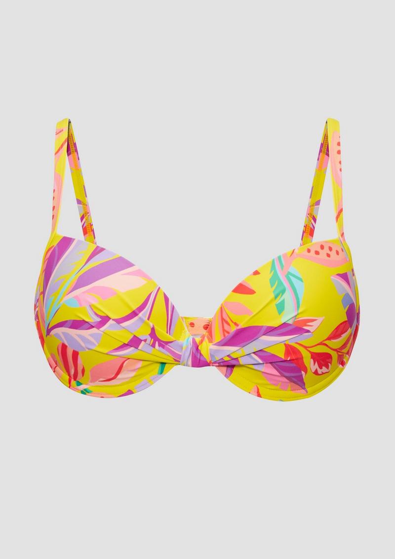 s.Oliver Bügel-Bikinitop mit Blumendesign - gelb