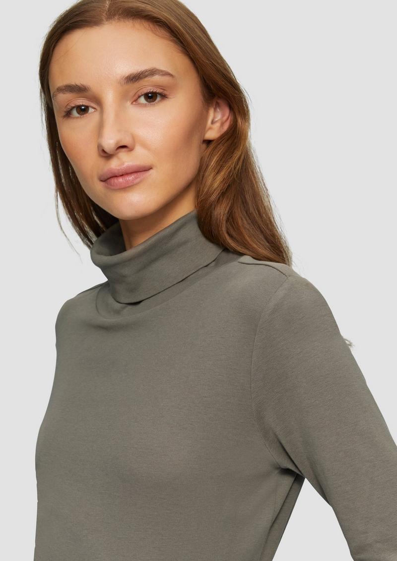s.Oliver Elastisches Langarmshirt mit Rollkragen - karamell