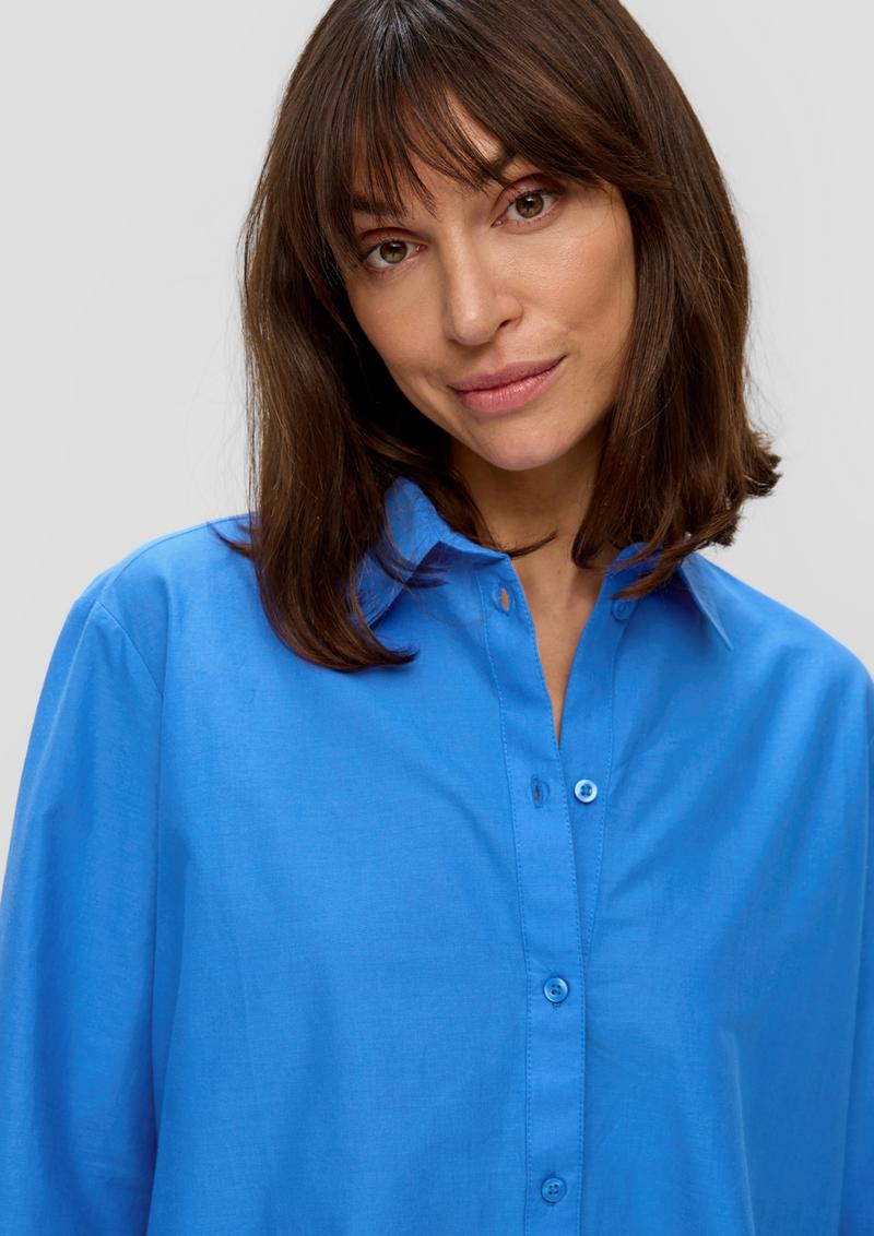 s.Oliver Langarmbluse mit Broderie Anglaise - royalblau