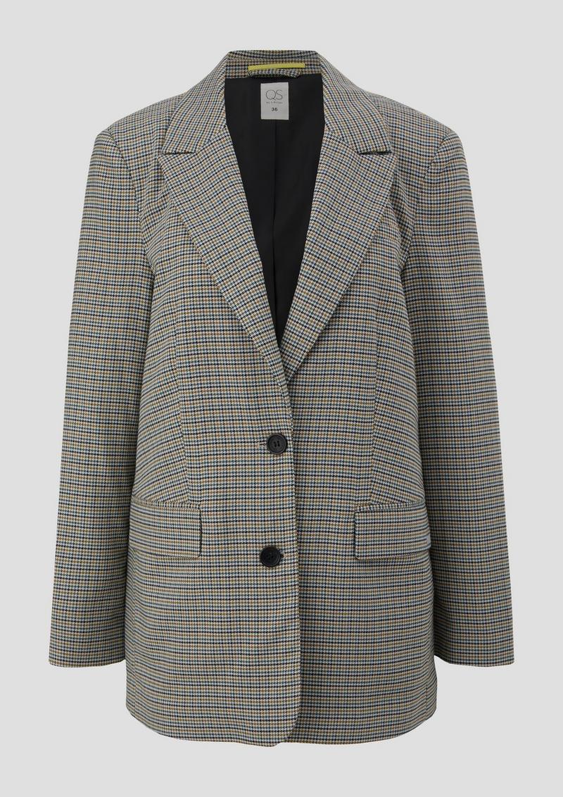 s.Oliver Blazer mit Hahnentrittmuster - ecru