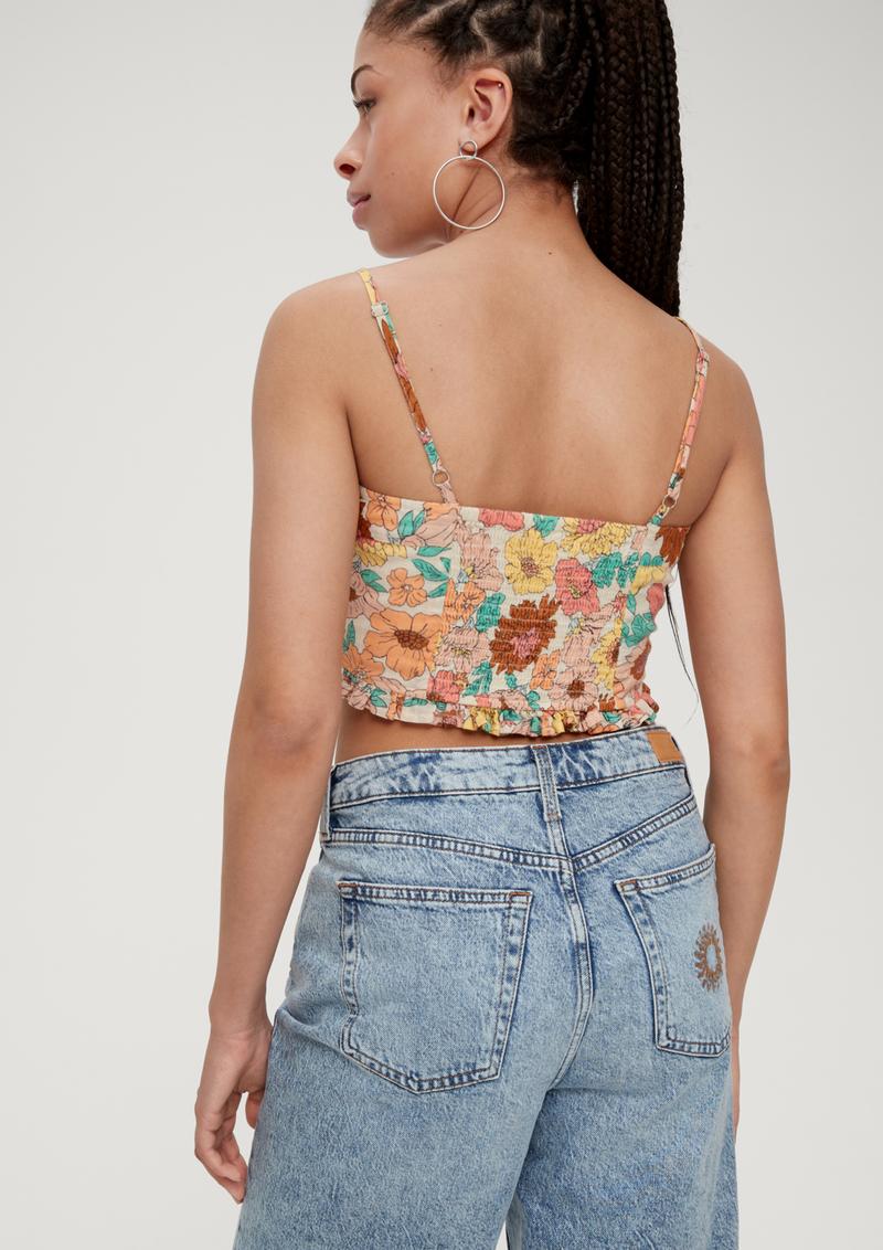 s.Oliver Crop Bluse aus Baumwolle - beige