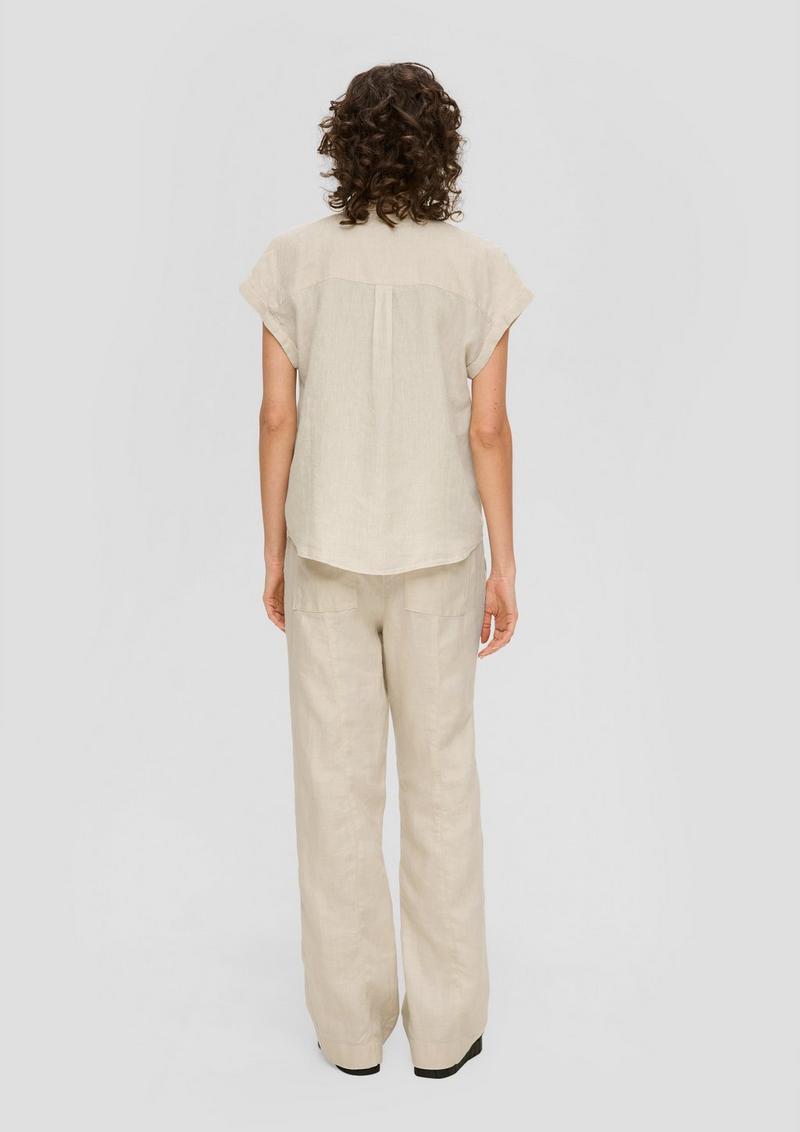 s.Oliver Kurzarmbluse aus Leinen - beige