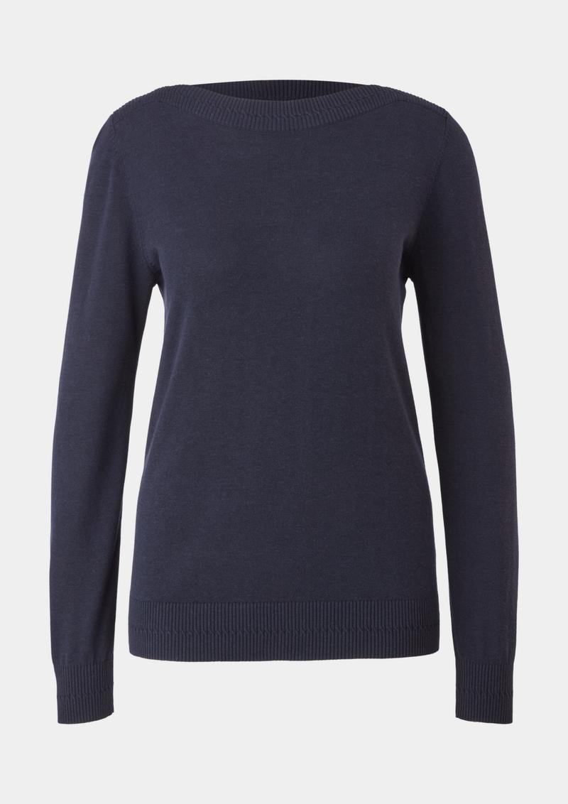s.Oliver Pullover mit U-Boot-Ausschnitt - navy