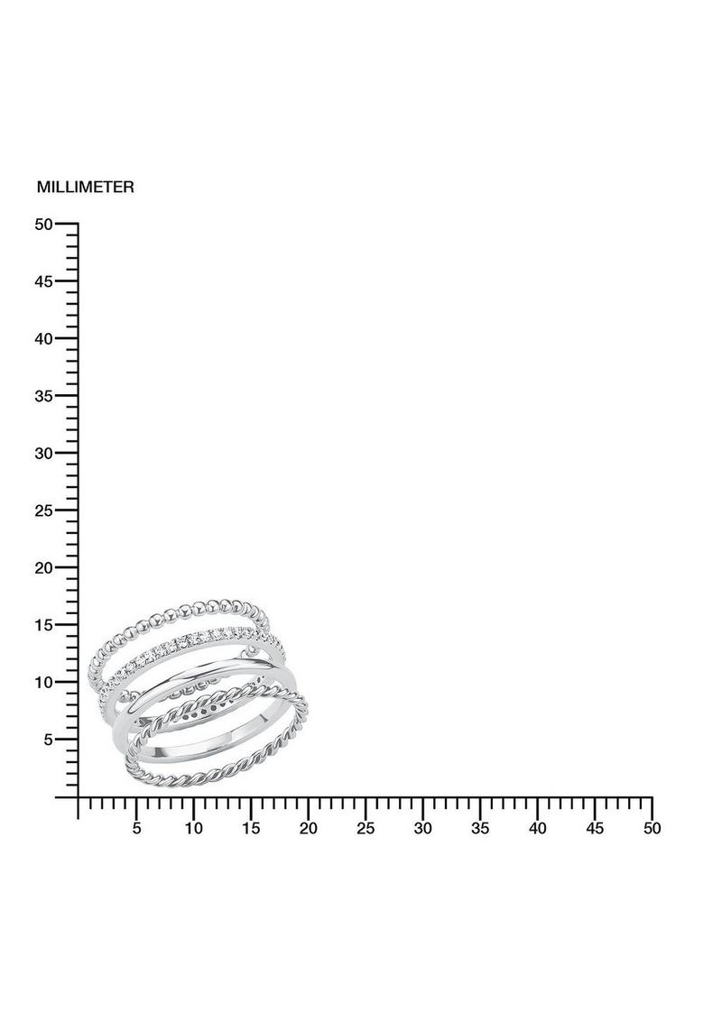 s.Oliver 4er Set Ringe aus Sterling Silber - silber