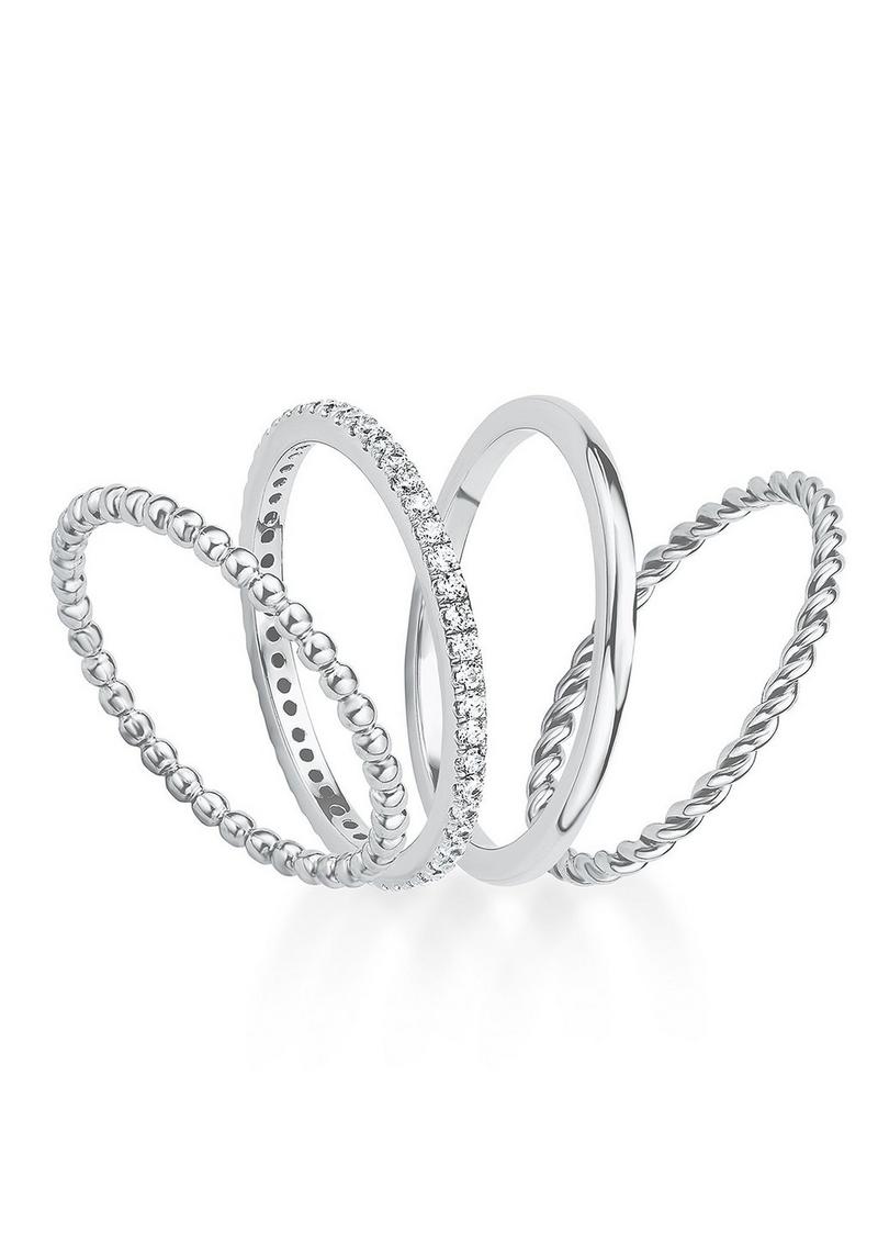 s.Oliver 4er Set Ringe aus Sterling Silber - silber