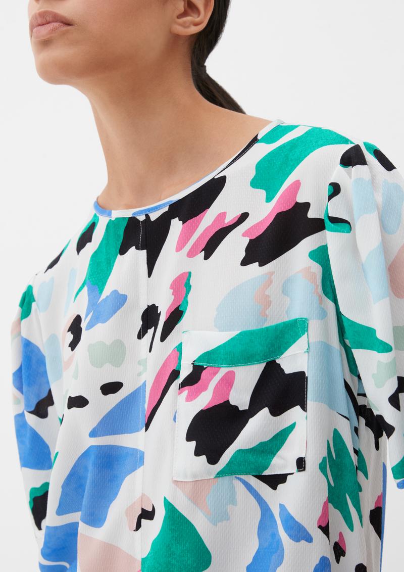 s.Oliver Bluse mit Dobby-Struktur - ecru