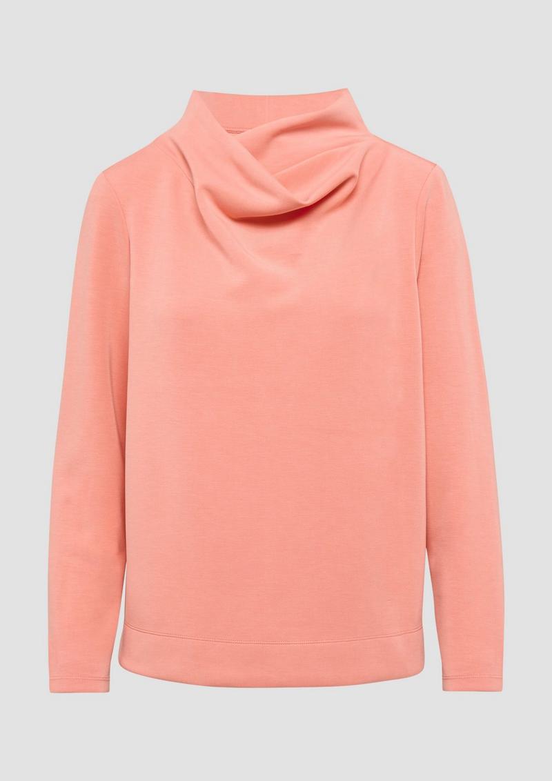 s.Oliver Scuba-Sweatshirt mit Wasserfallkragen - himbeere