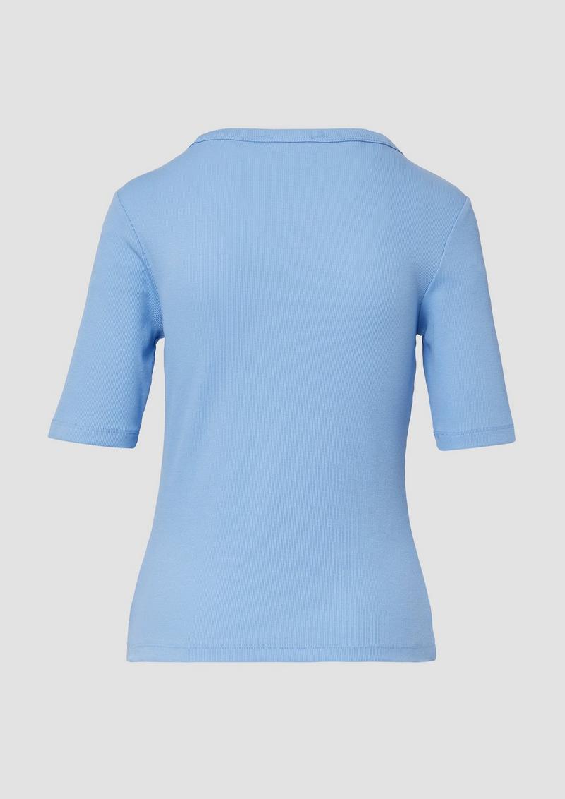 s.Oliver Bequemes Jerseyshirt mit Rippblende - hellblau