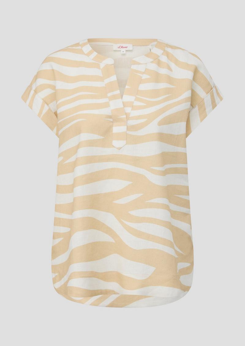 s.Oliver Blusenshirt aus Leinenmix - beige