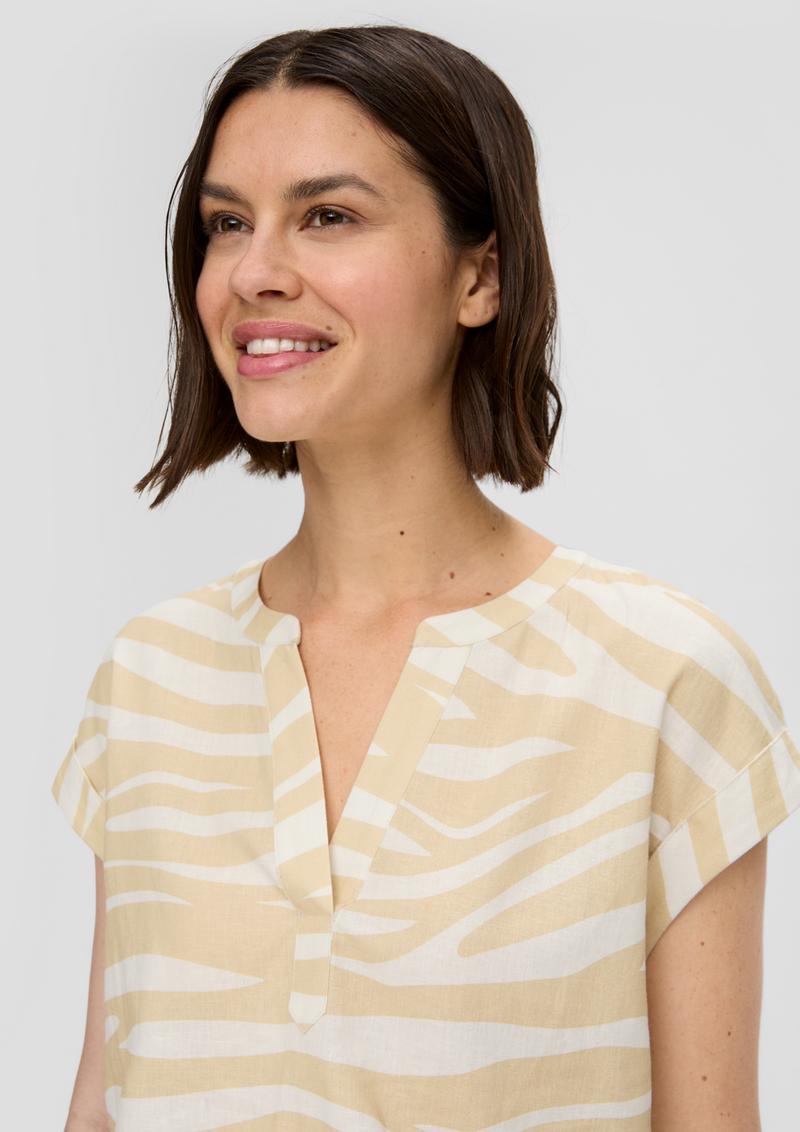s.Oliver Blusenshirt aus Leinenmix - beige