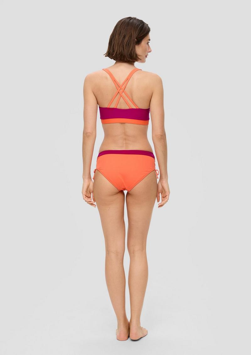 s.Oliver Bandeau-Bikini-Top mit Colour-Blocking - burgund