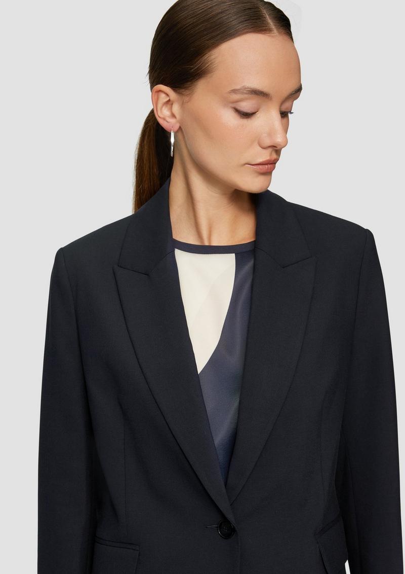s.Oliver Langer Blazer aus Viskosemix - navy
