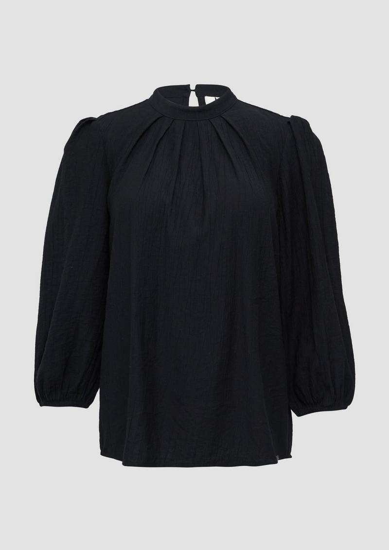 s.Oliver Viskosemix-Bluse mit Crinkle-Struktur - schwarz