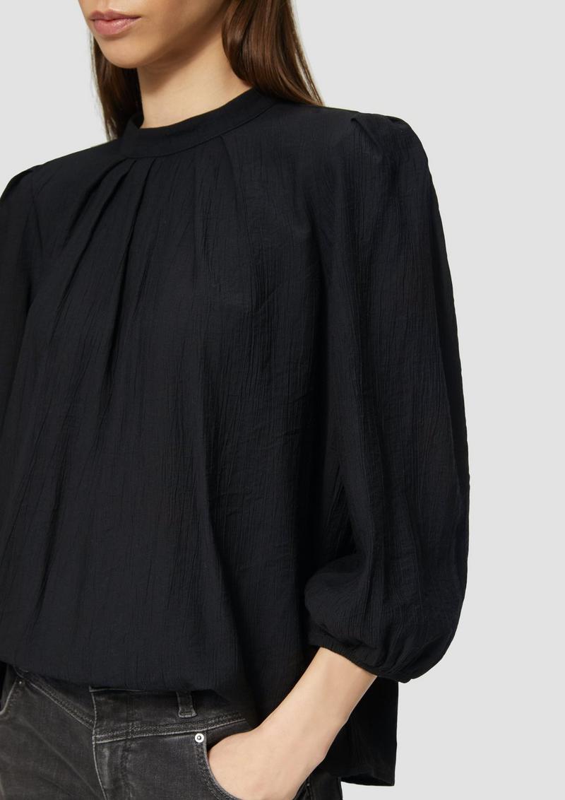 s.Oliver Viskosemix-Bluse mit Crinkle-Struktur - schwarz