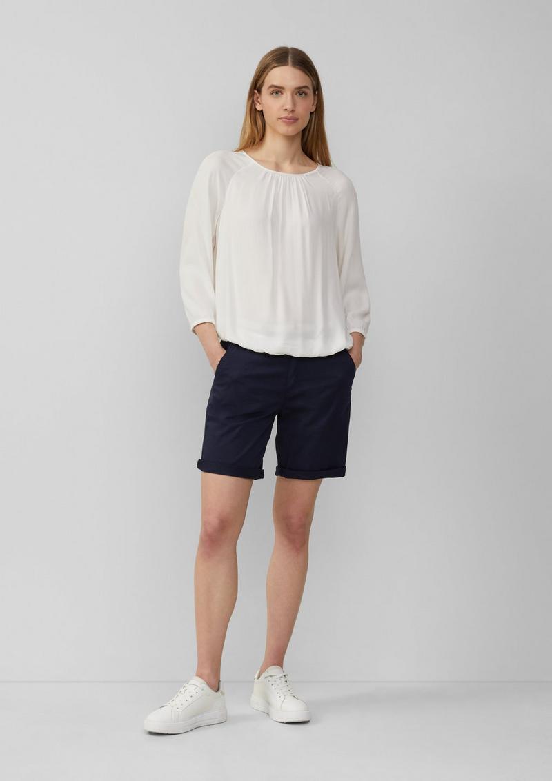 s.Oliver Strukturierte Viskose-Bluse mit Raff-Details - ecru