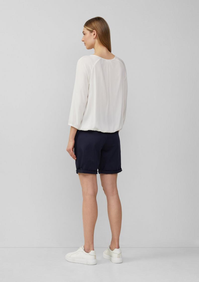 s.Oliver Strukturierte Viskose-Bluse mit Raff-Details - ecru
