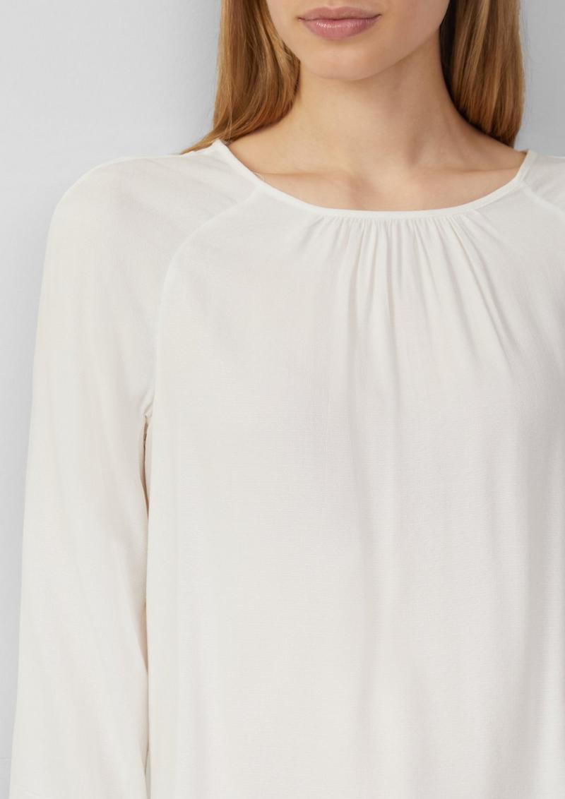 s.Oliver Strukturierte Viskose-Bluse mit Raff-Details - ecru